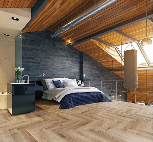 Виниловый ламинат SPC "Cronafloor" Herringbone Дуб Монпелье (640*128*4,5 мм) — купить в Березниках