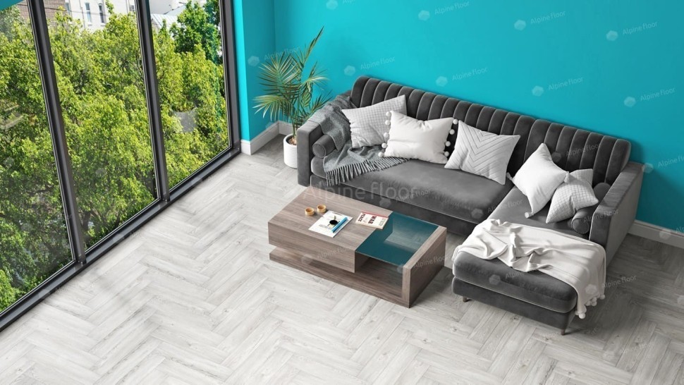 Виниловая плитка "Alpine Floor" Parquet LVT Снежный (590*118*2,5 мм) — купить в Березниках