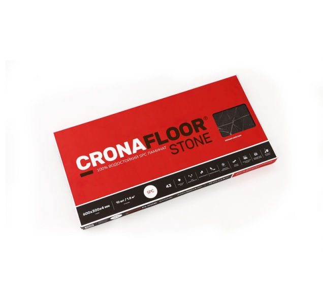 SPC ламинат "CronaFloor" Stone 4V Ноче (600*300*4 мм) — купить в Березниках