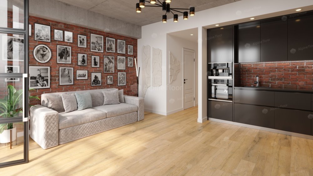 SPC Ламинат "Alpine Floor" Дуб медовый (1220*183*8 мм) — купить в Березниках