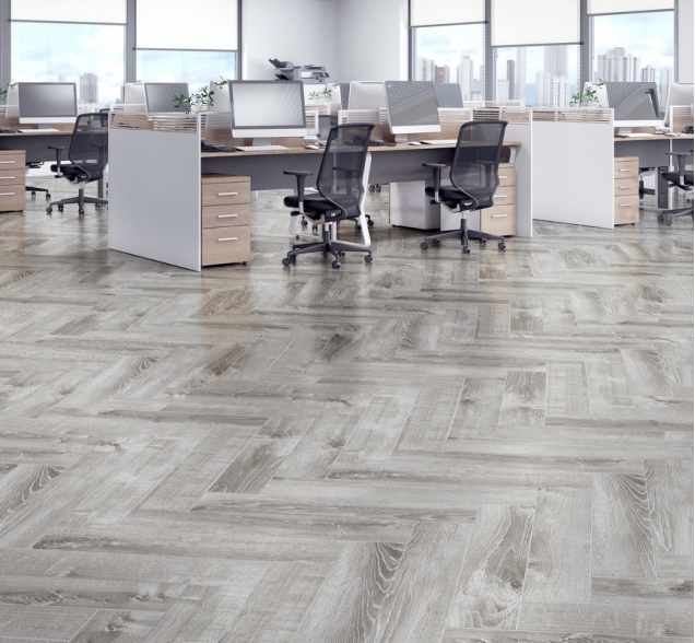 Виниловый ламинат SPC "Cronafloor" Herringbone Дуб Страсбург (640*128*4,5 мм) — купить в Березниках