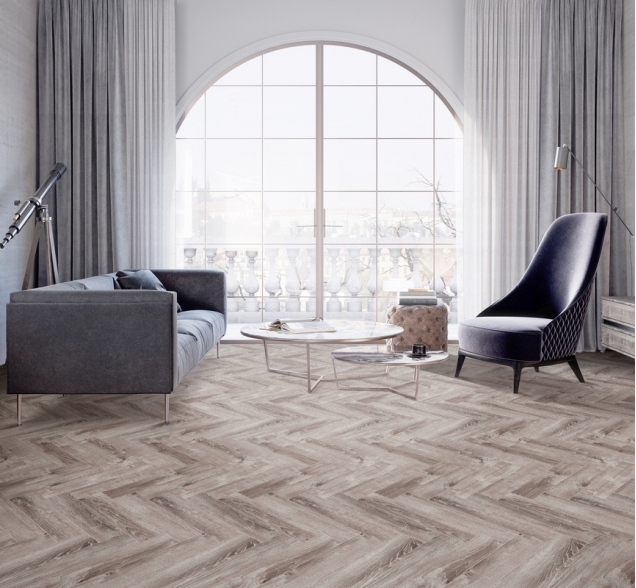 Виниловый ламинат SPC "Cronafloor" Herringbone Дуб Тулон (640*128*4,5 мм) — купить в Березниках