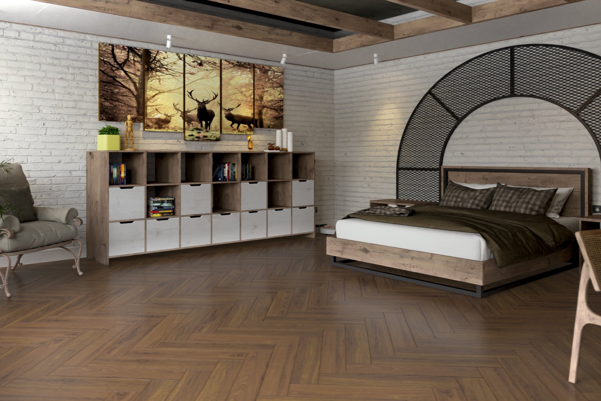 Инженерный паркет «Damy Floor» Ореховый (укладка елочкой) — купить в Березниках