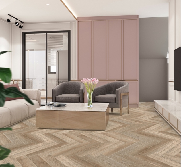 Виниловый ламинат SPC "Cronafloor" Herringbone Дуб Лилль (640*128*4,5 мм) — купить в Березниках