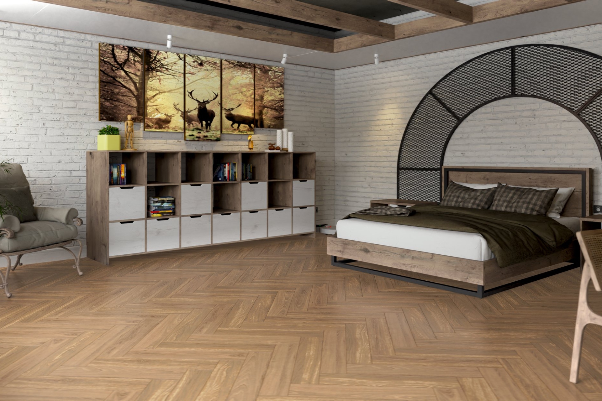 Инженерный паркет «Damy Floor» Натуральный (укладка елочкой) — купить в Березниках