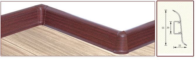 Плинтус "Идеал" пластиковый Комфорт Вишня красная (2500*22*55 мм) — купить в Березниках