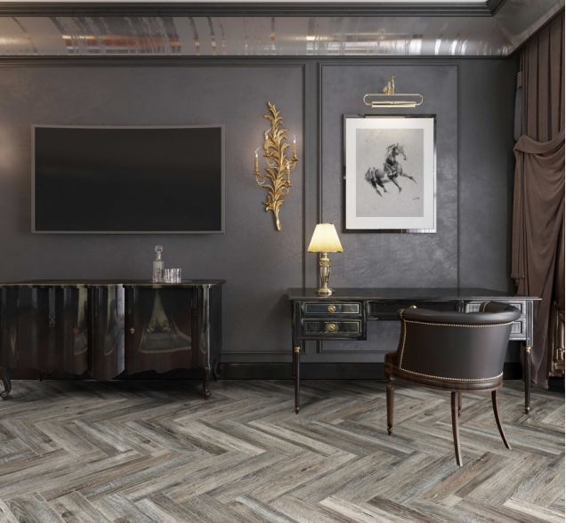 Виниловый ламинат SPC "Cronafloor" Herringbone Дуб Реймс (640*128*4,5 мм) — купить в Березниках