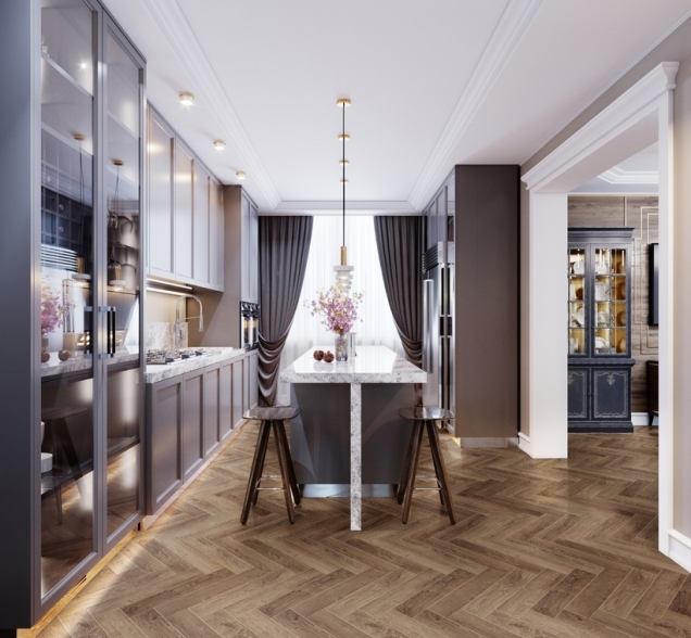 Виниловый ламинат SPC "Cronafloor" Herringbone Дуб Тулуза (640*128*4,5 мм) — купить в Березниках